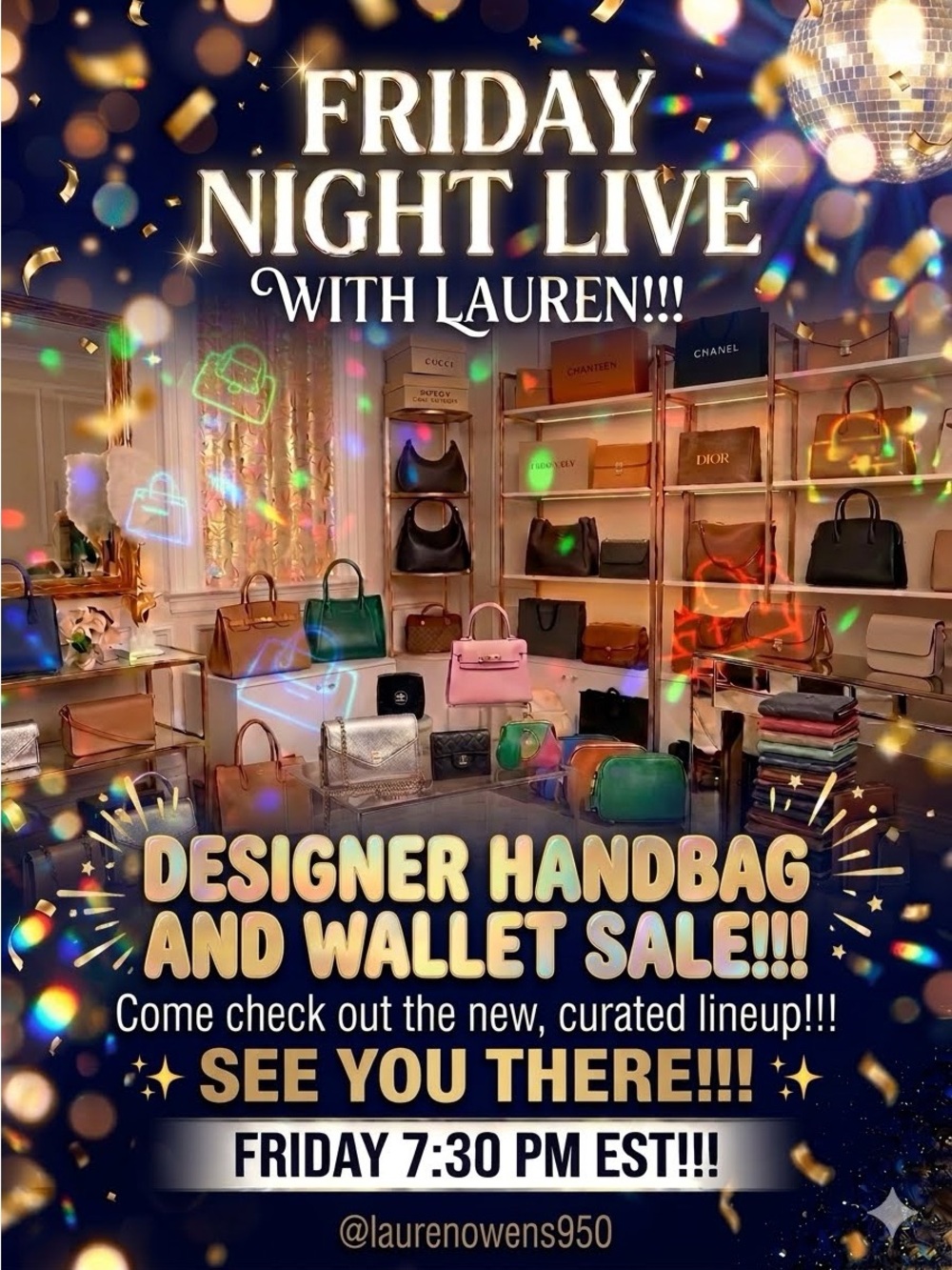 FRIDAY NIGHT LIVE WITH LAUREN!!!